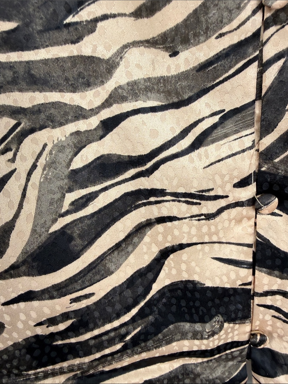 NWT Nine West Black and Nude Beige Zebra-Print Satin Cami - Picture 6 of 6